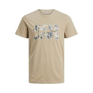 JACK & JONES Tričko  svetlobéžová / tmavosivá / čierna / biela