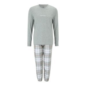 Calvin Klein Underwear Dlhé pyžamo  hrdzavohnedá / svetlosivá / sivá melírovaná / biela