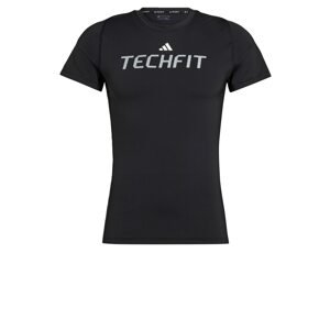 ADIDAS PERFORMANCE Funkčné tričko 'Techfit Graphic'  čierna / biela