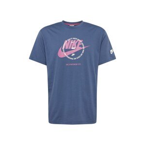 Nike Sportswear Tričko  modrá / svetloružová / biela