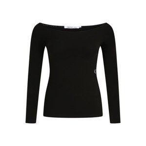 Calvin Klein Jeans Curve Tričko 'BARDOT'  čierna / biela