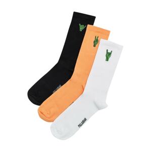 Pull&Bear Ponožky  zelená / oranžová / čierna / biela