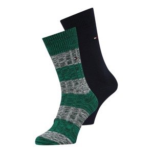 Tommy Hilfiger Underwear Ponožky  sivá melírovaná / zelená / čierna