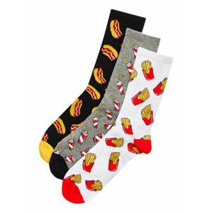 Pull&Bear Ponožky  sivá melírovaná / červená / čierna / biela